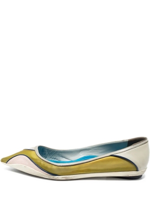 Christian Dior Pre-Owned colour-block ballet flats - Green