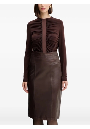 Hervé Léger ruched-panel blouse - Brown