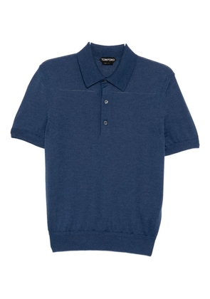 TOM FORD knitted polo shirt - Blue