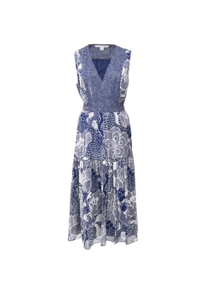 DVF Diane von Furstenberg Vanya floral-print silk dress - Blue