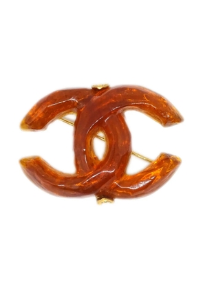 CHANEL Pre-Owned 1999 CC logo brooch - Brown