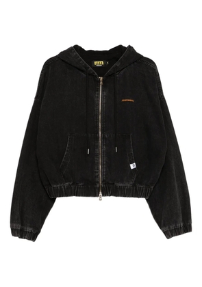 Mini Cream logo-embroidered jacket - Black