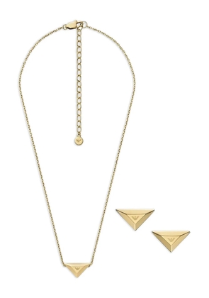 Emporio Armani logo-pendant jewellery set - Gold