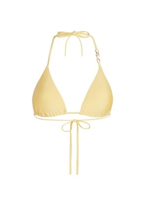 Karl Lagerfeld Signature triangle-cup bikini top - Yellow