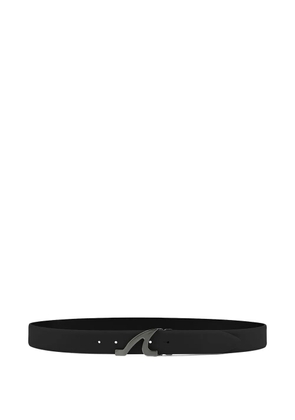 Paul & Shark logo-buckle leather belt - Black