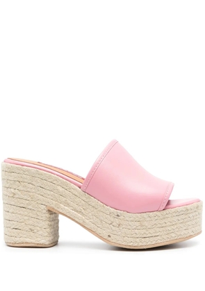 MOSCHINO JEANS 95mm leather espadrilles - Pink
