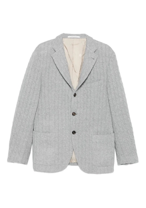 Eleventy cable-knit button-fastening blazer - Grey