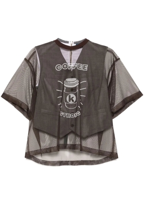 Kolor graphic-print top - Brown