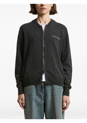 Peserico zip-fastening embellished-detail cardigan - Grey