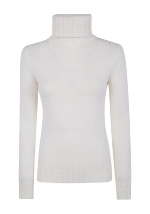 base roll-neck knitwear - White