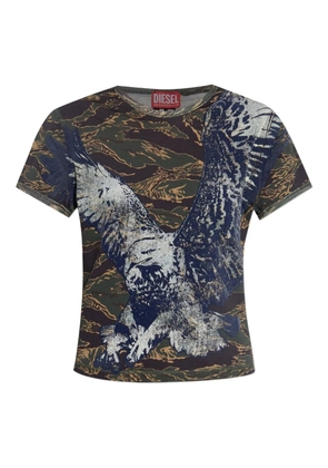 Diesel eagle-print camouflage T-shirt - Blue