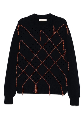 Namacheko intarsia quilt crew-neck jumper - Blue