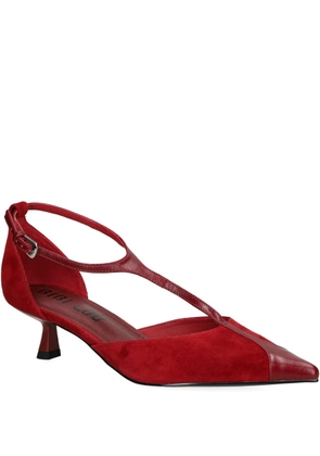 Bibi Lou 40mm Canna T-strap pointed pumps - Red