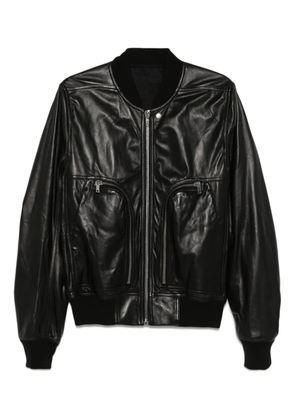 Rick Owens leather bomber jacket - Black
