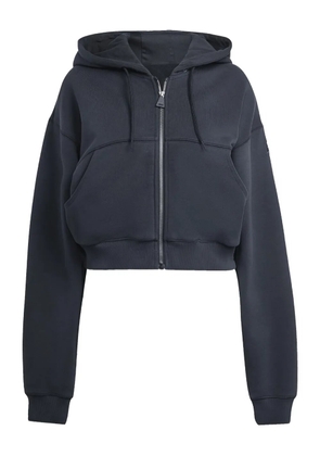 adidas logo-patch zip-up hoodie - Black