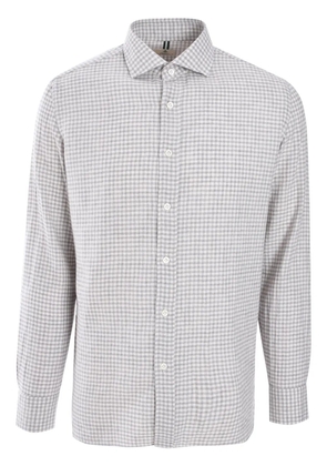 Borrelli checked poplin shirt - Grey