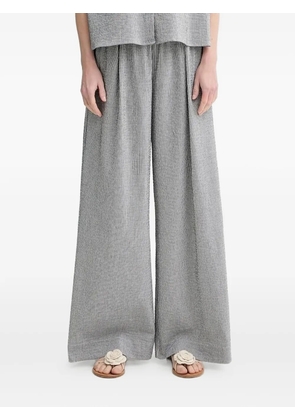 Sessùn pinstripe elasticated-waist palazzo pants - Grey