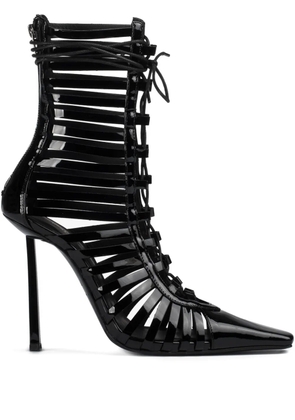 Le Silla Cage strappy leather boots - Black