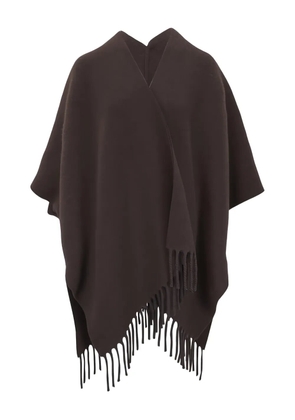 Brunello Cucinelli fringed cape - Brown