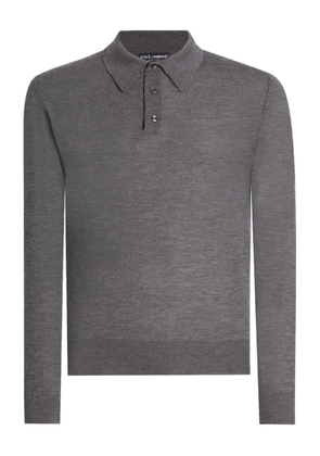 Dolce & Gabbana long-sleeve polo shirt - Grey