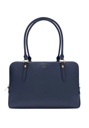 Furla large Boston zip leather tote bag - Blue
