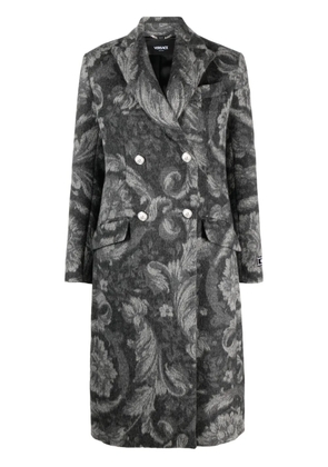 Versace Barocco Stencil double-breasted coat - Grey