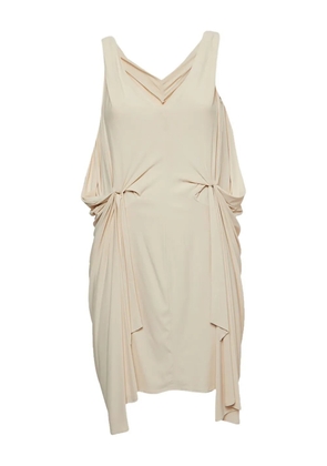 Diane Von Furstenberg Vintage draped knotted asymmetrical dress - Neutrals
