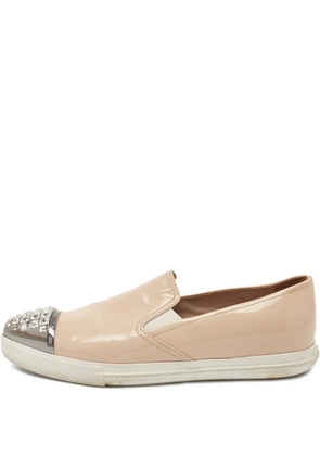 Miu Miu Pre-Owned crystal-embellished sneakers - Neutrals