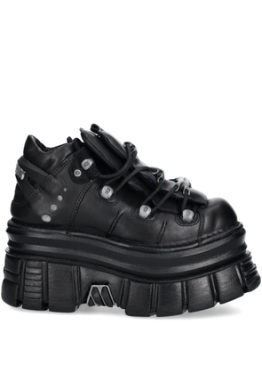 NEW ROCK platform lace-up trainers - Black
