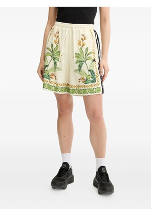 adidas tropical-print side-stripe shorts - Neutrals