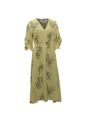 Jason Wu floral-print V-neck midi dress - Yellow