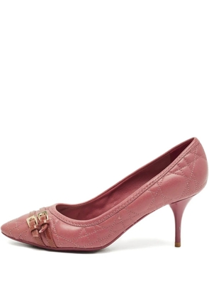 Christian Dior Pre-Owned Cannage buckle leather pumps - Pink