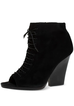 Burberry Pre-Owned 105mm lace-up peep-toe ankle boots - Black