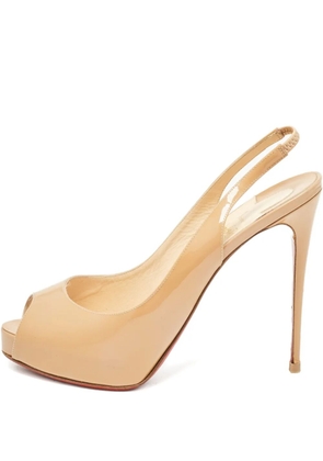 Christian Louboutin Pre-Owned slingback leather pumps - Neutrals