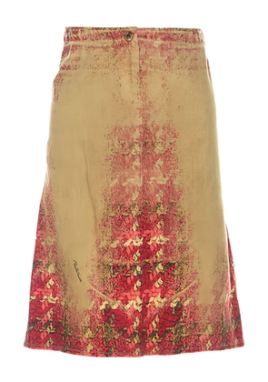 Roberto Cavalli Vintage pre-owned houndstooth-print skirt - Brown