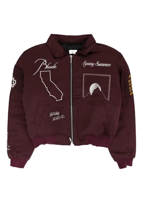 RHUDE embroidered bomber jacket - Brown