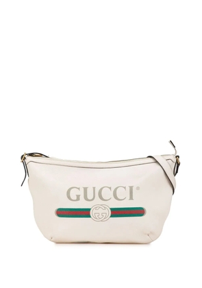 Gucci Pre-Owned 2000-2015 Leather Logo Half Moon crossbody bag - White