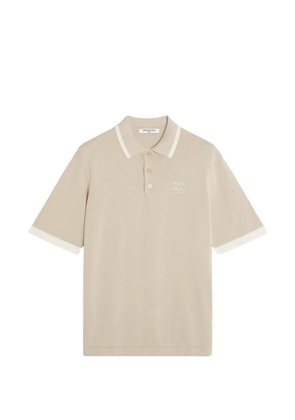 Maison Kitsuné button-up contrast-trim polo shirt - Neutrals