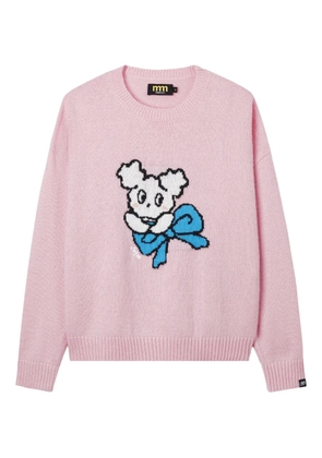 Mini Cream intarsia-knit crew-neck sweater - Pink