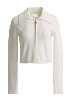 St. John ribbed collared cardigan - White