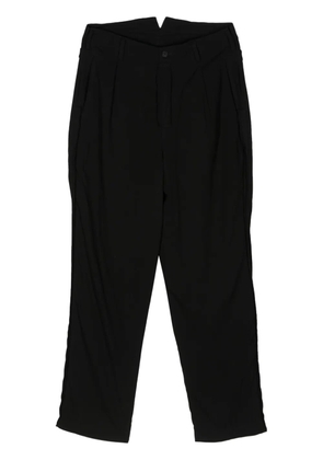 Y's pleat-detail straight-leg trousers - Black