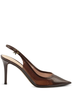Gianvito Rossi 85 translucent slingback pumps - Brown