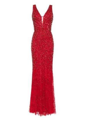 Jenny Packham Libra crystal satin gown - Red