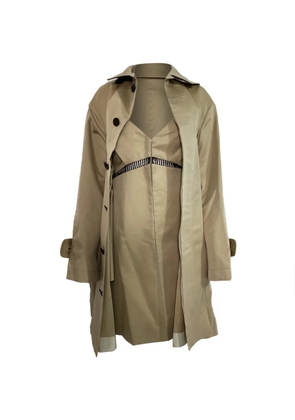 sacai dress insert trench coat - Neutrals