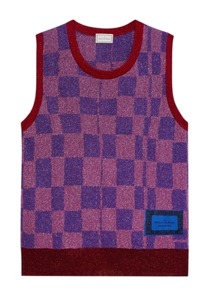Pierre-Louis Mascia plaid-pattern knit vest - Purple