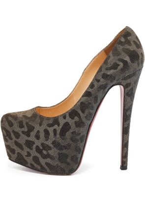 Christian Louboutin Pre-Owned 155mm leopard-print pumps - Metallic