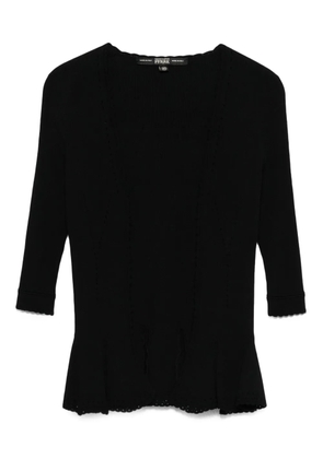 Gianfranco Ferré Pre-Owned 1990s ribbed peplum top - Black