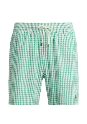 Polo Ralph Lauren gingham-pattern drawstring swim short - Green