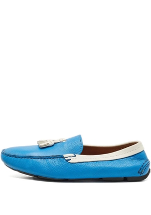 Giorgio Armani Pre-Owned leather tassel loafers - Blue