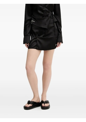 Karl Lagerfeld Jeans wrap-effect satin mini skirt - Black